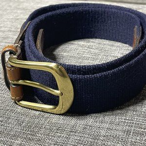 Torino Navy Blue Wool Surcingle Belt w/Dark Brown Leather Ends USA Made Size 42